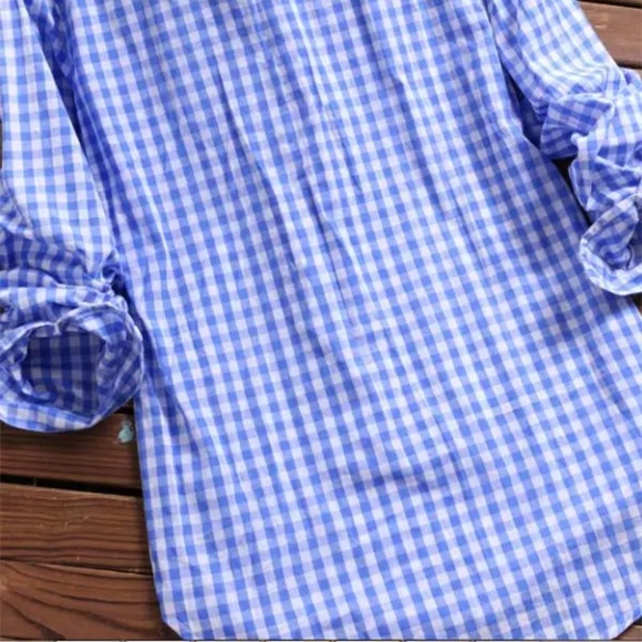 Plaid Button-Up Blouse - Picture 4 of 4